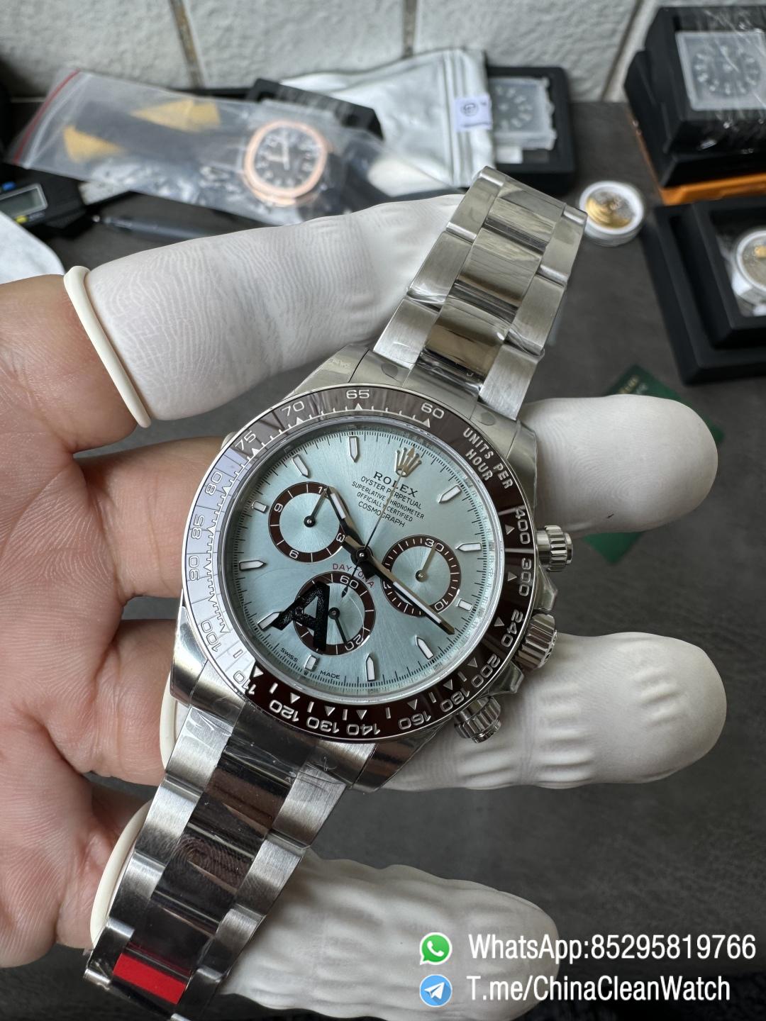 Clean Factory Watches VSF Daytona 126506 Gain Weight 164g Ice Blue Dial Luminos Indexes Brown Ceramic Bezel DD4131 Caliber 904L Oyster Bracelet 09 Clean Factory Watches VSF Daytona 126506 Gain Weight 164g Ice Blue Dial Luminos Indexes Brown Ceramic Bezel DD4131 Caliber 904L Oyster Bracelet 09