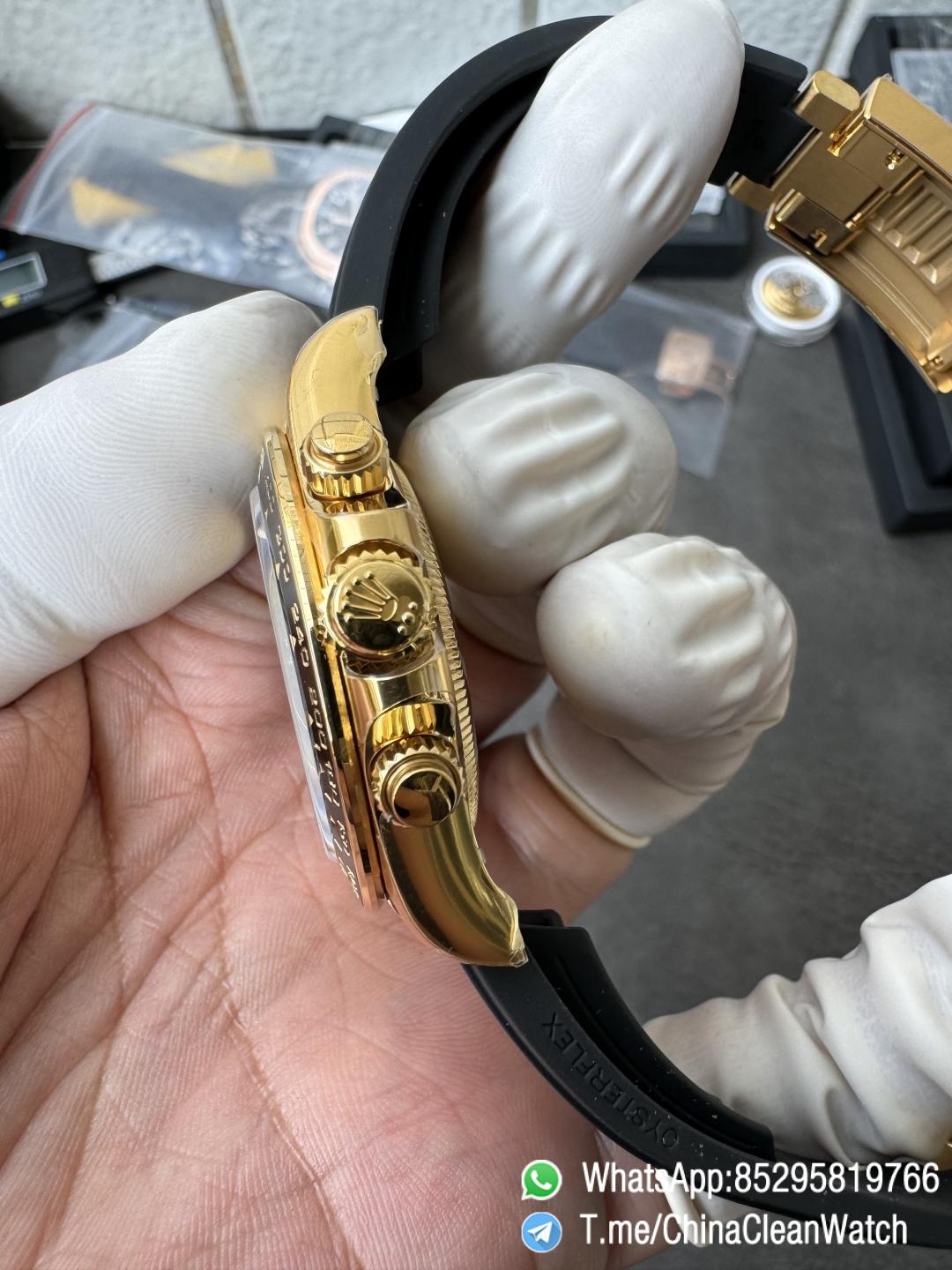 Clean Factory Watches VSF Gain Weight 137g Daytona 126518 Yellow Gold Dial Black Center Chrono Dial Luminos Indexes DD4131 Caliber Oysterflex Strap 06 Clean Factory Watches VSF Gain Weight 137g Daytona 126518 Yellow Gold Dial Black Center Chrono Dial Luminos Indexes DD4131 Caliber Oysterflex Strap 06