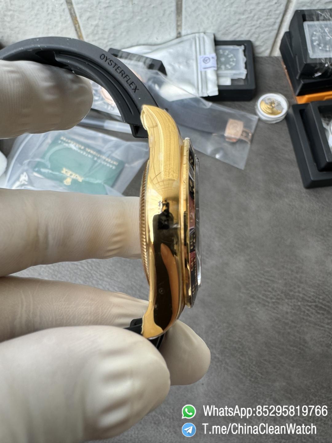 Clean Factory Watches VSF Gain Weight 137g Daytona 126518 Yellow Gold Dial Black Center Chrono Dial Luminos Indexes DD4131 Caliber Oysterflex Strap 07 Clean Factory Watches VSF Gain Weight 137g Daytona 126518 Yellow Gold Dial Black Center Chrono Dial Luminos Indexes DD4131 Caliber Oysterflex Strap 07