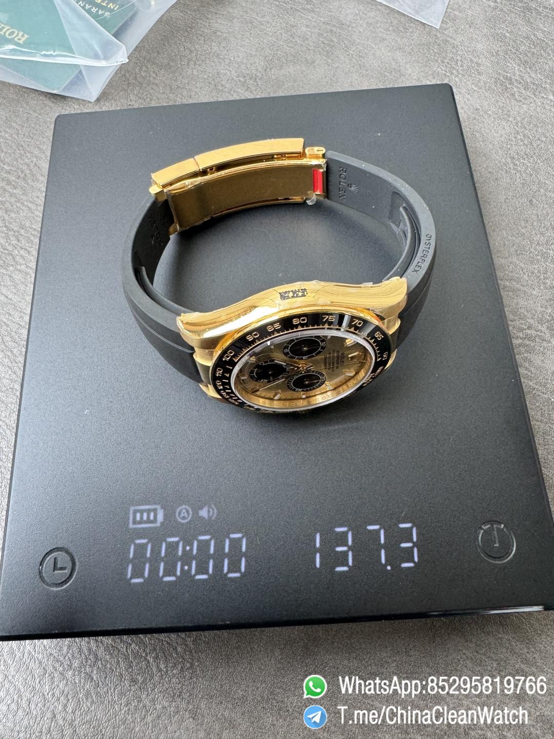 Clean Factory Watches VSF Gain Weight 137g Daytona 126518 Yellow Gold Dial Black Center Chrono Dial Luminos Indexes DD4131 Caliber Oysterflex Strap 11 Clean Factory Watches VSF Gain Weight 137g Daytona 126518 Yellow Gold Dial Black Center Chrono Dial Luminos Indexes DD4131 Caliber Oysterflex Strap 11