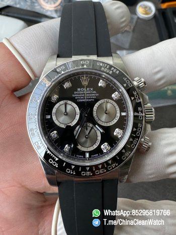 Clean Factory Watches VSF Gain Weight 137g Daytona 126519 Black Dial Silver Center Chrono Dial Diamonds Indexes DD4131 Caliber Oysterflex Strap 00