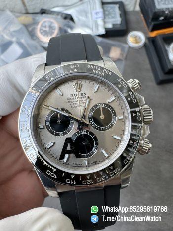 Clean Factory Watches VSF Gain Weight 137g Daytona 126519 Gray Dial Black Center Chrono Dial Luminos Indexes DD4131 Caliber Oysterflex Strap 05