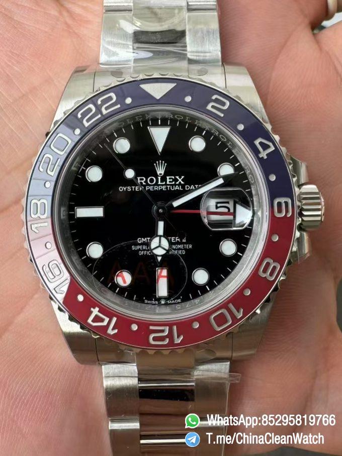 VS Factory Watch GMT Master II Pepsi 126710BLRO Blue Red Ceramic Bezel Blck Dial 904L Steel Oyster Bracelet DD3285 V3 00