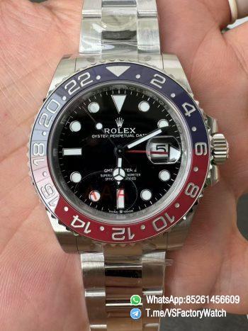 VS Factory Watch GMT Master II Pepsi 126710BLRO Blue Red Ceramic Bezel Blck Dial 904L Steel Oyster Bracelet DD3285 V3 000