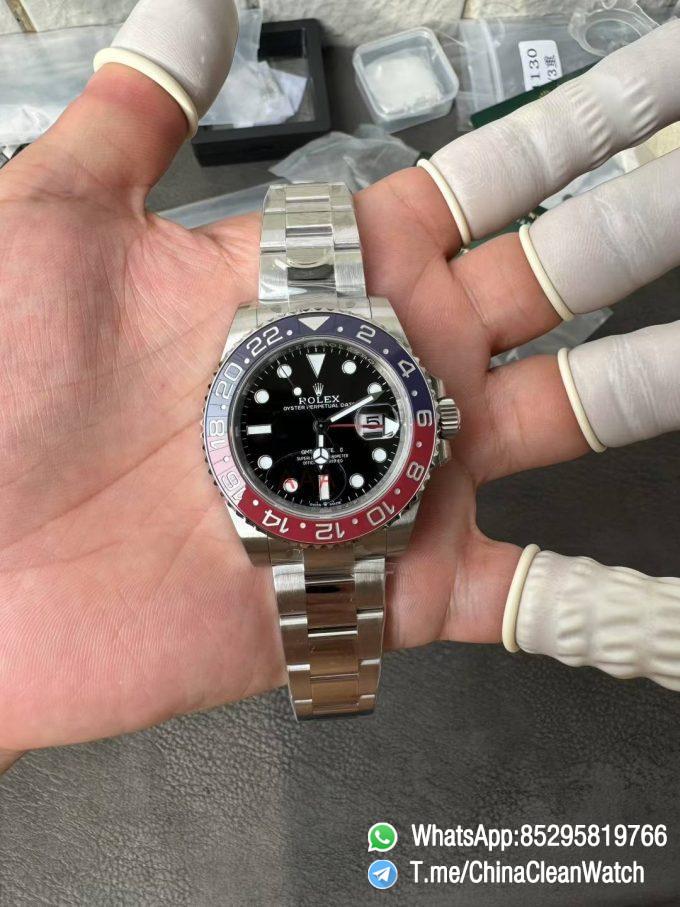 VS Factory Watch GMT Master II Pepsi 126710BLRO Blue Red Ceramic Bezel Blck Dial 904L Steel Oyster Bracelet DD3285 V3 01