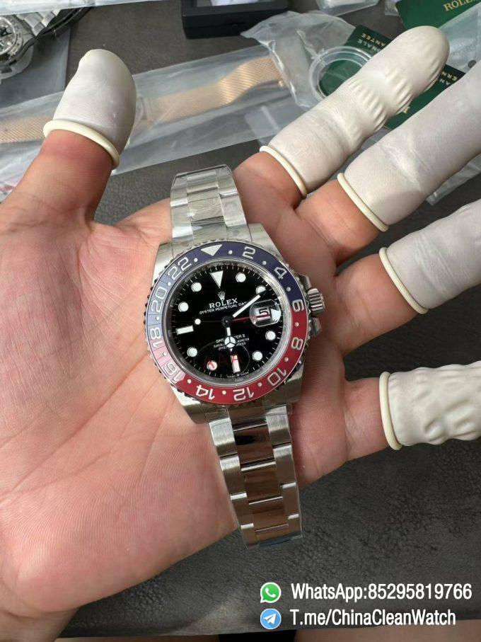 VS Factory Watch GMT Master II Pepsi 126710BLRO Blue Red Ceramic Bezel Blck Dial 904L Steel Oyster Bracelet DD3285 V3 02