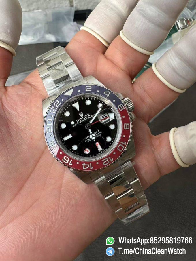 VS Factory Watch GMT Master II Pepsi 126710BLRO Blue Red Ceramic Bezel Blck Dial 904L Steel Oyster Bracelet DD3285 V3 03
