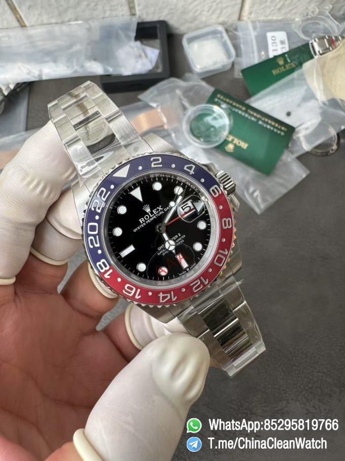 VS Factory Watch GMT Master II Pepsi 126710BLRO Blue Red Ceramic Bezel Blck Dial 904L Steel Oyster Bracelet DD3285 V3 04