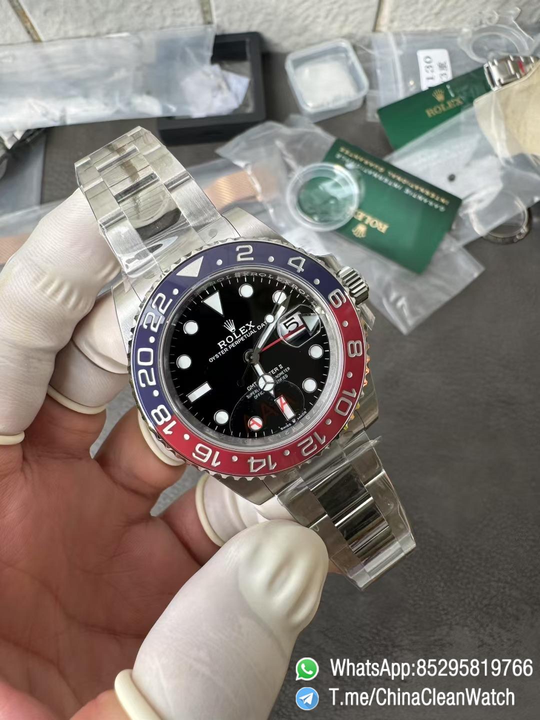 VS Factory Watch GMT Master II Pepsi 126710BLRO Blue Red Ceramic Bezel Blck Dial 904L Steel Oyster Bracelet DD3285 V3 04 VS Factory Watch GMT Master II Pepsi 126710BLRO Blue Red Ceramic Bezel Blck Dial 904L Steel Oyster Bracelet DD3285 V3 04