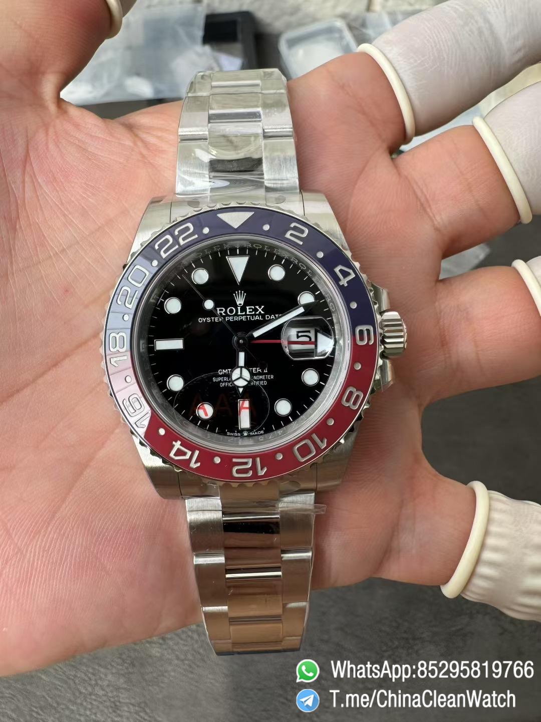 VS Factory Watch GMT Master II Pepsi 126710BLRO Blue Red Ceramic Bezel Blck Dial 904L Steel Oyster Bracelet DD3285 V3 05 VS Factory Watch GMT Master II Pepsi 126710BLRO Blue Red Ceramic Bezel Blck Dial 904L Steel Oyster Bracelet DD3285 V3 05