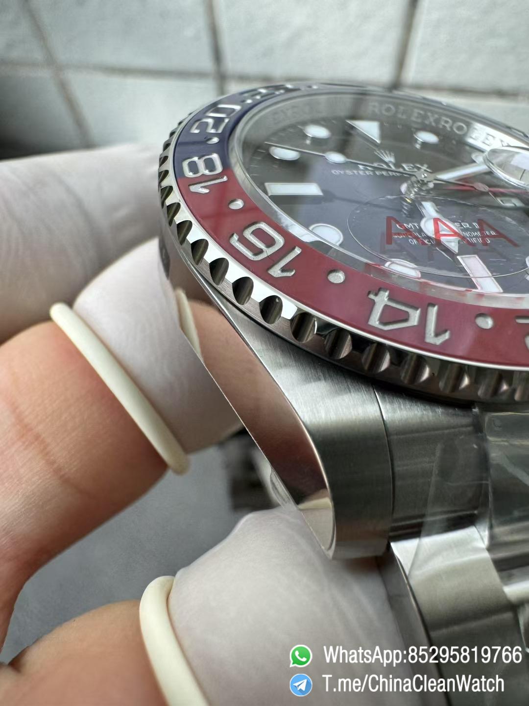 VS Factory Watch GMT Master II Pepsi 126710BLRO Blue Red Ceramic Bezel Blck Dial 904L Steel Oyster Bracelet DD3285 V3 09 VS Factory Watch GMT Master II Pepsi 126710BLRO Blue Red Ceramic Bezel Blck Dial 904L Steel Oyster Bracelet DD3285 V3 09