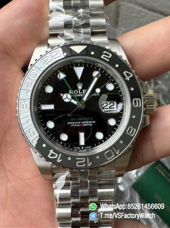 VSF GMT Master II 126720GRNR Bruce Wayne 904L Steel Black Dial Black Grey Bezel Jubilee Bracelet DD3285 V3 00