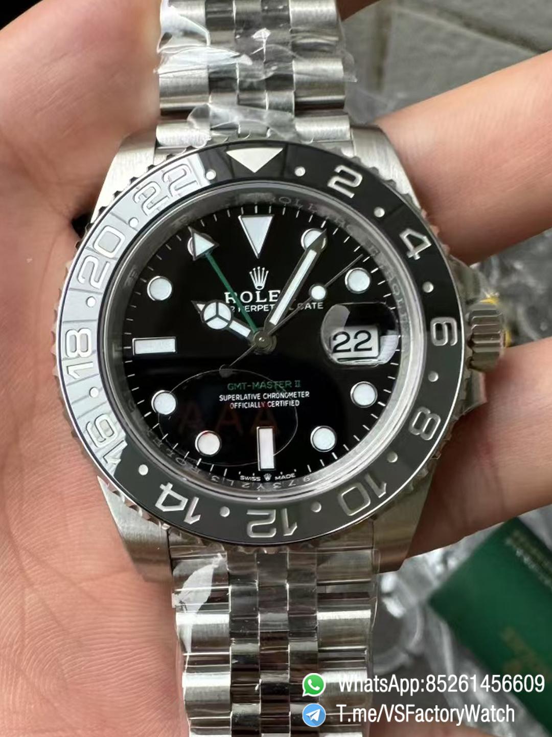 VSF GMT Master II 126720GRNR Bruce Wayne 904L Steel Black Dial Black Grey Bezel Jubilee Bracelet DD3285 V3 00 VSF GMT Master II 126720GRNR Bruce Wayne 904L Steel Black Dial Black Grey Bezel Jubilee Bracelet DD3285 V3 00