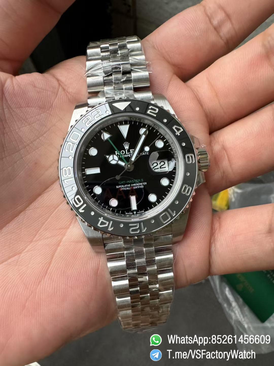 VSF GMT Master II 126720GRNR Bruce Wayne 904L Steel Black Dial Black Grey Bezel Jubilee Bracelet DD3285 V3 02 VSF GMT Master II 126720GRNR Bruce Wayne 904L Steel Black Dial Black Grey Bezel Jubilee Bracelet DD3285 V3 02