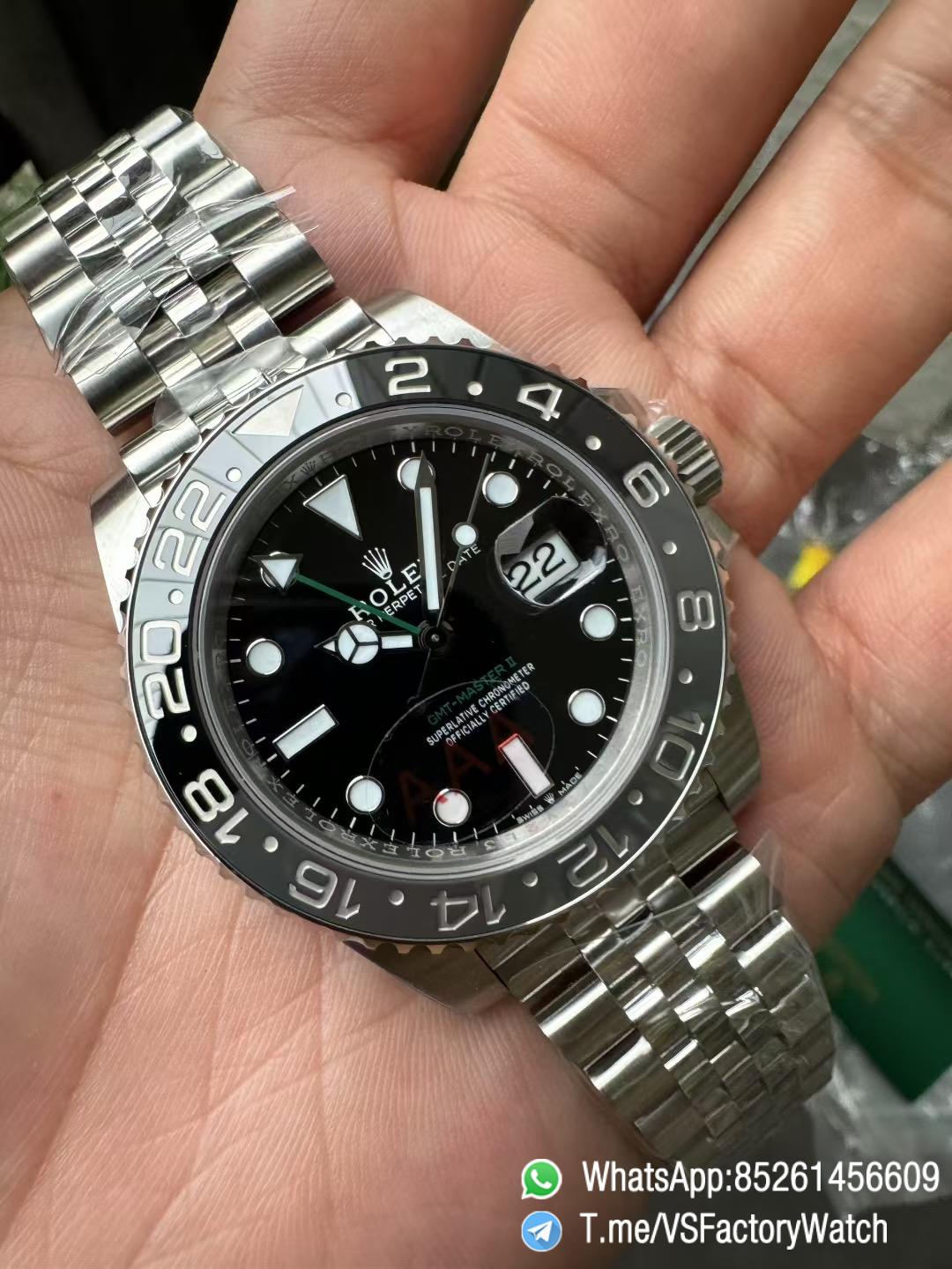 VSF GMT Master II 126720GRNR Bruce Wayne 904L Steel Black Dial Black Grey Bezel Jubilee Bracelet DD3285 V3 04 VSF GMT Master II 126720GRNR Bruce Wayne 904L Steel Black Dial Black Grey Bezel Jubilee Bracelet DD3285 V3 04