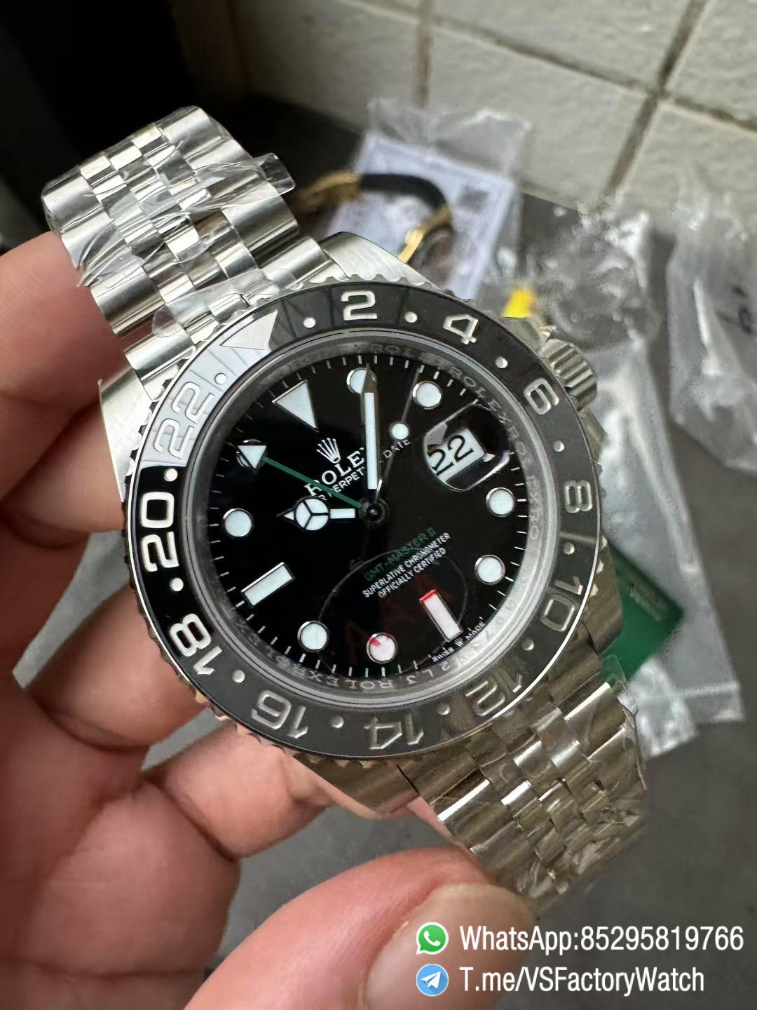 VSF GMT Master II 126720GRNR Bruce Wayne 904L Steel Black Dial Black Grey Bezel Jubilee Bracelet DD3285 V3 05 VSF GMT Master II 126720GRNR Bruce Wayne 904L Steel Black Dial Black Grey Bezel Jubilee Bracelet DD3285 V3 05