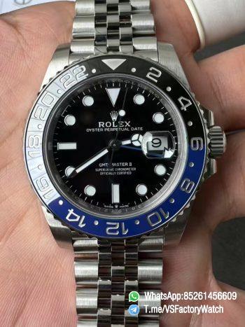 VSF GMT Master II Batgirl 126710BLNR 904L Steel Blue Black Bezel Black Dial Jubilee Bracelet DD3285 V3 00