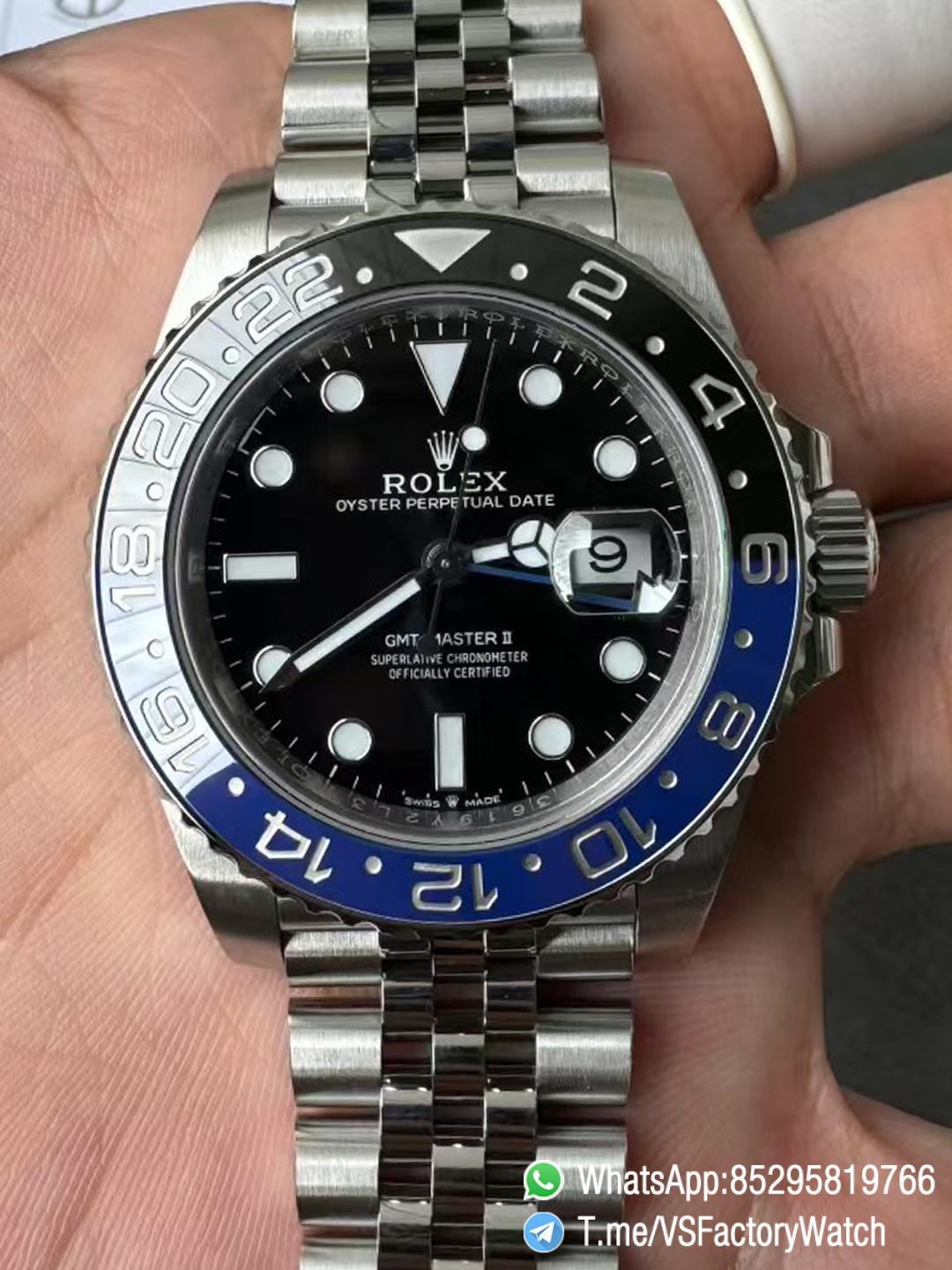 VSF GMT Master II Batgirl 126710BLNR 904L Steel Blue Black Bezel Black Dial Jubilee Bracelet DD3285 V3 00 VSF GMT Master II Batgirl 126710BLNR 904L Steel Blue Black Bezel Black Dial Jubilee Bracelet DD3285 V3 00