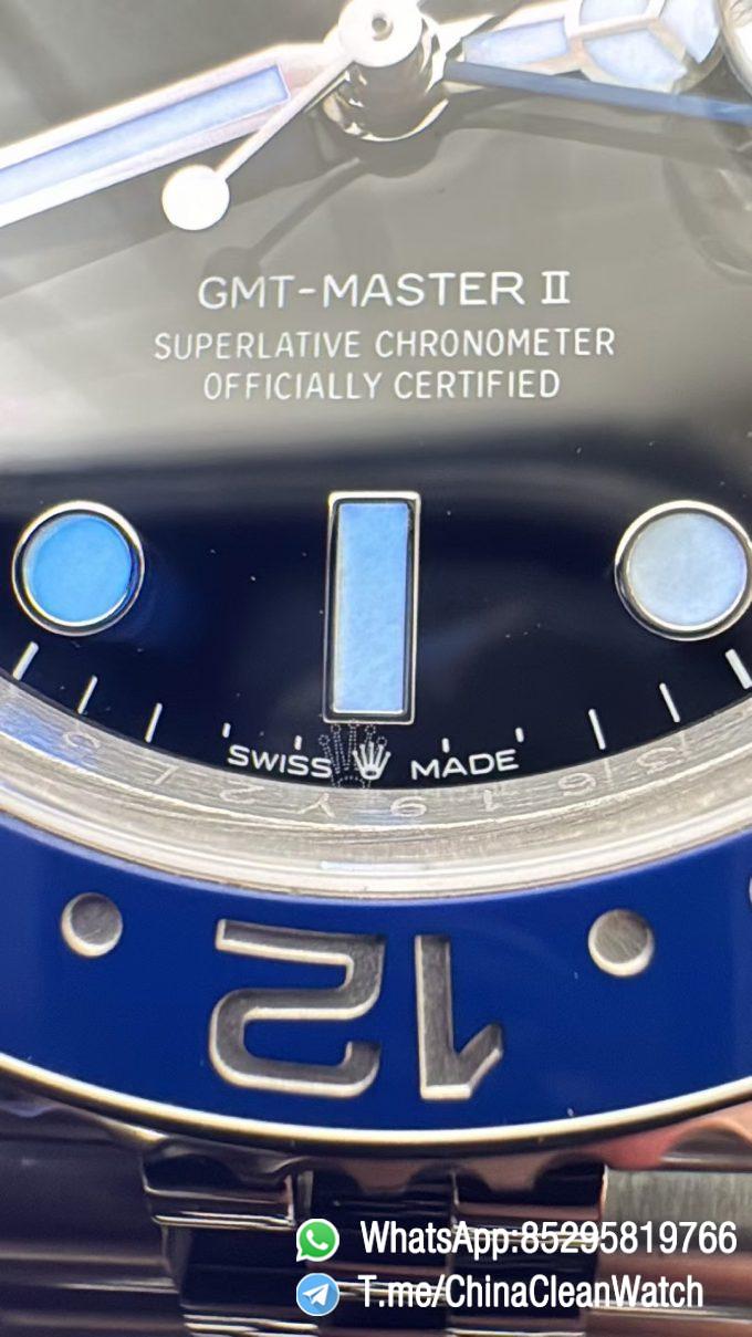 VSF GMT Master II Batgirl 126710BLNR 904L Steel Blue Black Bezel Black Dial Jubilee Bracelet DD3285 V3 08