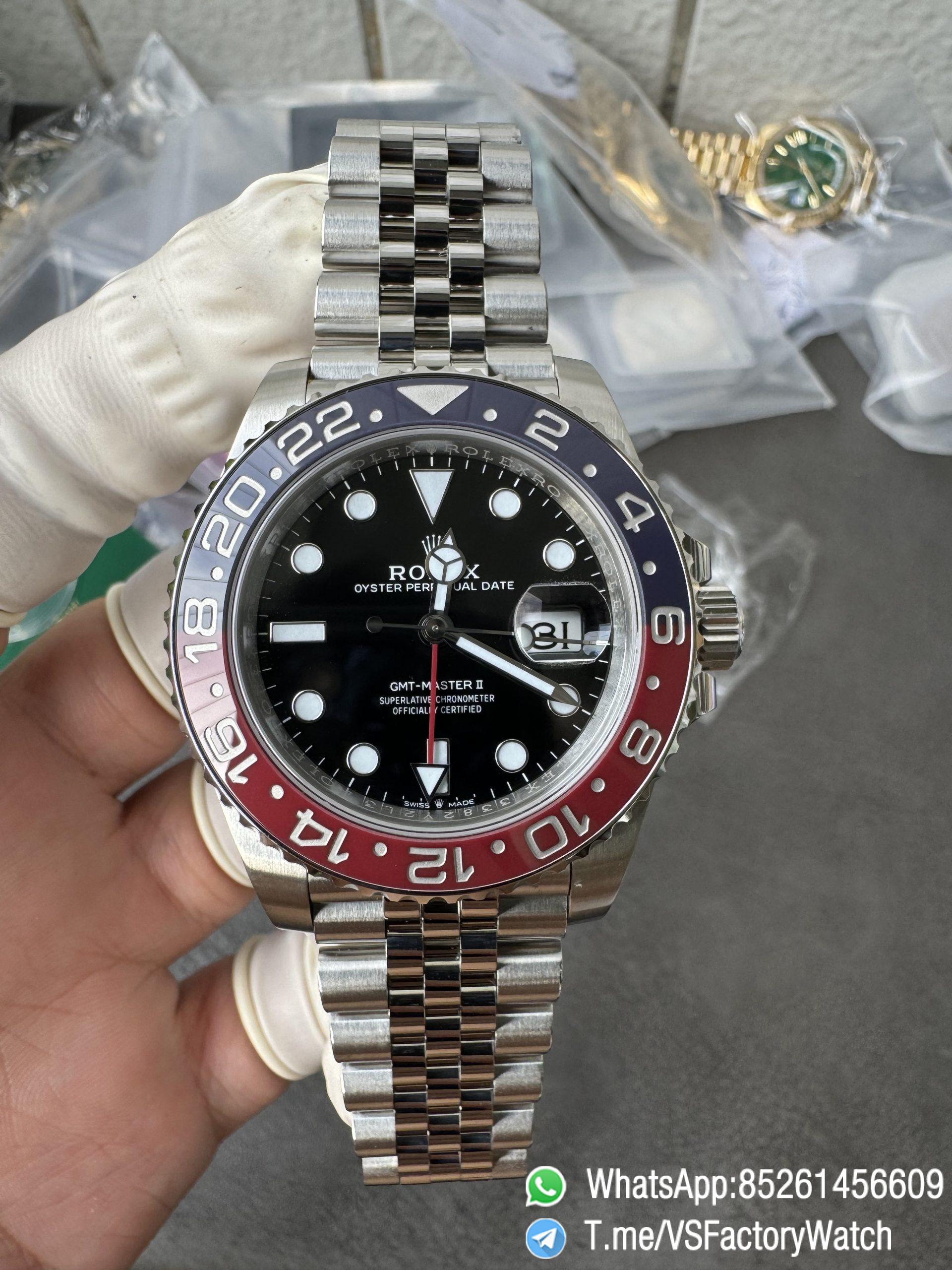 VSF GMT Master II Pepsi 126710BLRO 904L Steel Blue Red Bezel Jubilee Bracelet DD3285 CHS V3 07 VSF GMT Master II Pepsi 126710BLRO 904L Steel Blue Red Bezel Jubilee Bracelet DD3285 CHS V3 07