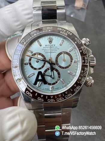 Clean Factory Watches VSF Daytona 126506 Gain Weight 164g Ice Blue Dial Diamonds Indexes Brown Ceramic Bezel DD4131 Caliber 904L Oyster Bracelet 000