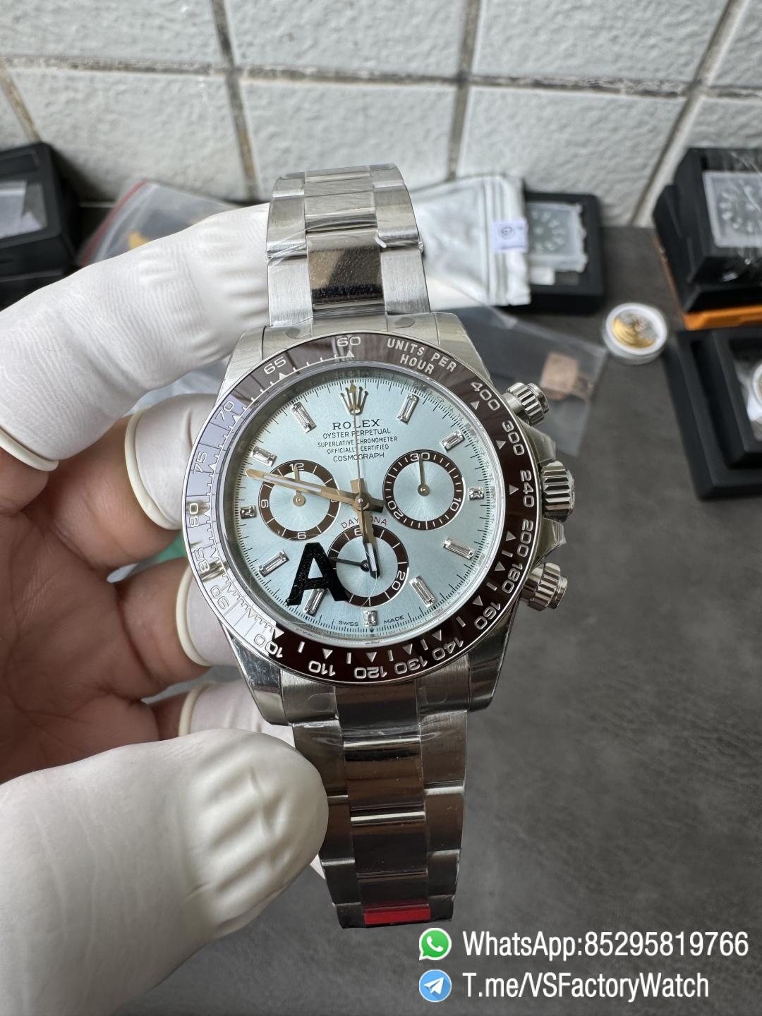 Clean Factory Watches VSF Daytona 126506 Gain Weight 164g Ice Blue Dial Diamonds Indexes Brown Ceramic Bezel DD4131 Caliber 904L Oyster Bracelet 01 Clean Factory Watches VSF Daytona 126506 Gain Weight 164g Ice Blue Dial Diamonds Indexes Brown Ceramic Bezel DD4131 Caliber 904L Oyster Bracelet 01