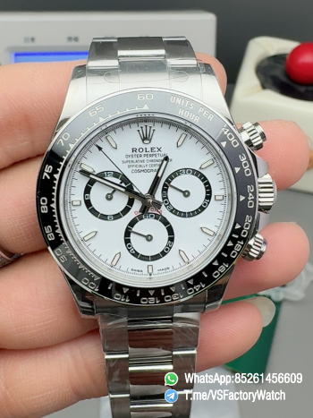 Clean Factory Watches VSF Daytona Panda 126500LN Gain Weight 185g White Dial Luminos Indexes Black Ceramic Bezel DD4131 Caliber 904L Oyster Bracelet 00
