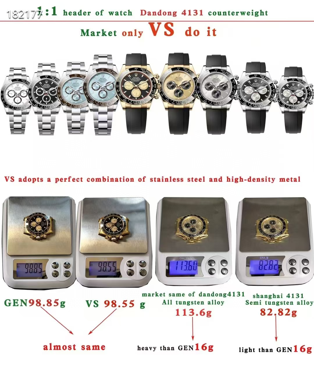 VSF Increase Weight Daytona 4131 Calibre 01 VSF Increase Weight Daytona 4131 Calibre 01