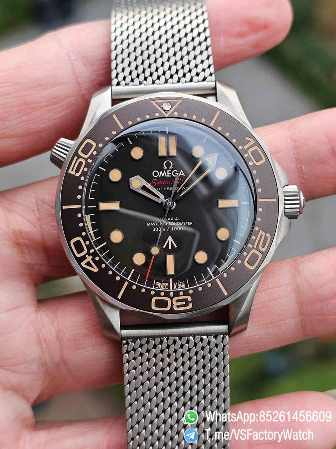 VSF Omega Seamaster 300 No Time to Die James Bond Titanium Case Titanium Mesh Bracelet A8806 Cal.8806 00 VSF Omega Seamaster 300 No Time to Die James Bond Titanium Case Titanium Mesh Bracelet A8806 Cal.8806 00