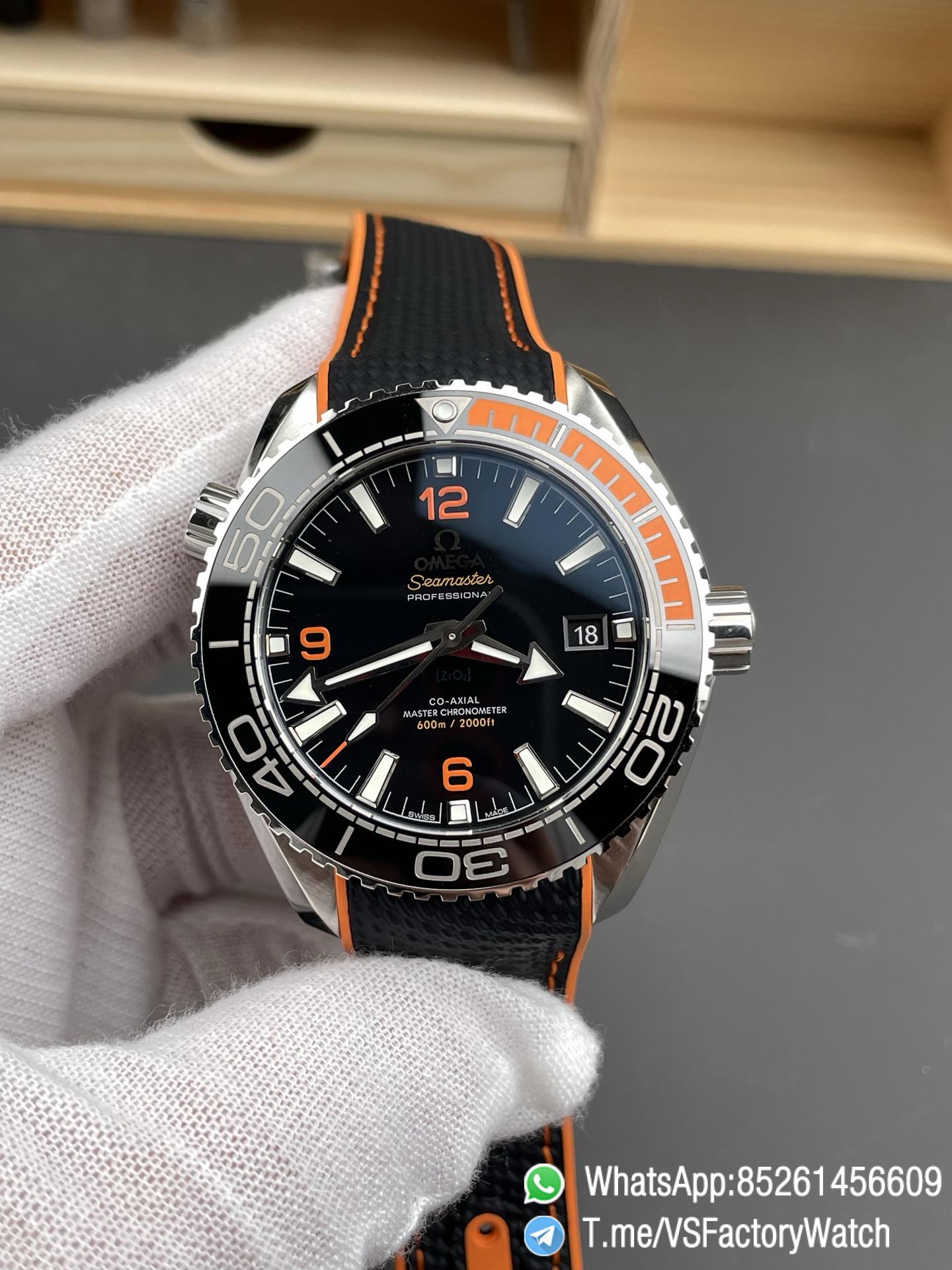 VSF Seamaster Planet Ocean 600m Black Dial Black Quarter Orange Index Bezel 43.5mm Steel on Rubber Strap SuperClone 8900 Carliber 01 VSF Seamaster Planet Ocean 600m Black Dial Black Quarter Orange Index Bezel 43.5mm Steel on Rubber Strap SuperClone 8900 Carliber 01