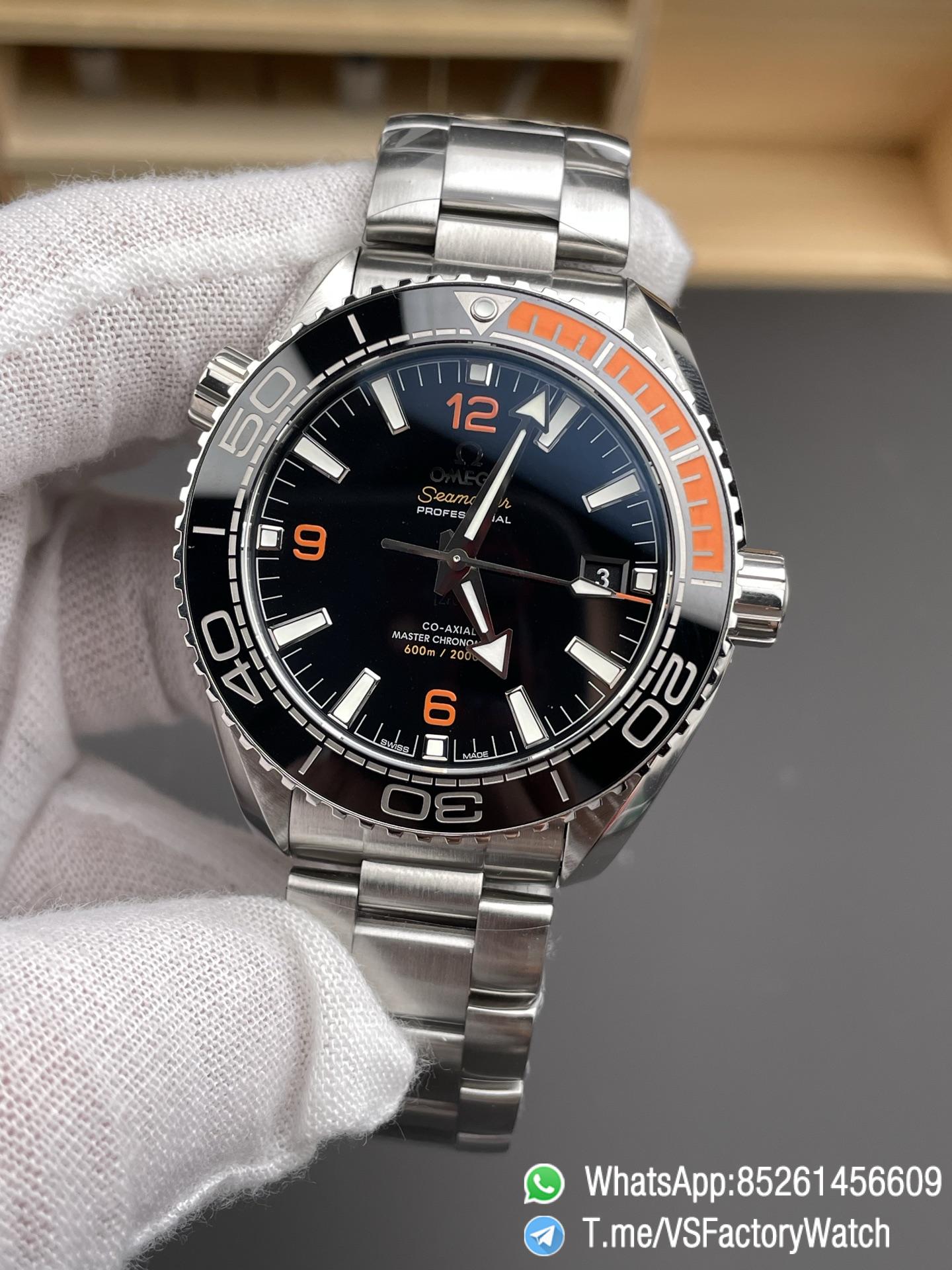 VSF Seamaster Planet Ocean 600m Black Dial Black Quarter Orange Index Ceramic Bezel 43.5mm Steel on Steel SuperClone 8900 Carliber 01 VSF Seamaster Planet Ocean 600m Black Dial Black Quarter Orange Index Ceramic Bezel 43.5mm Steel on Steel SuperClone 8900 Carliber 01