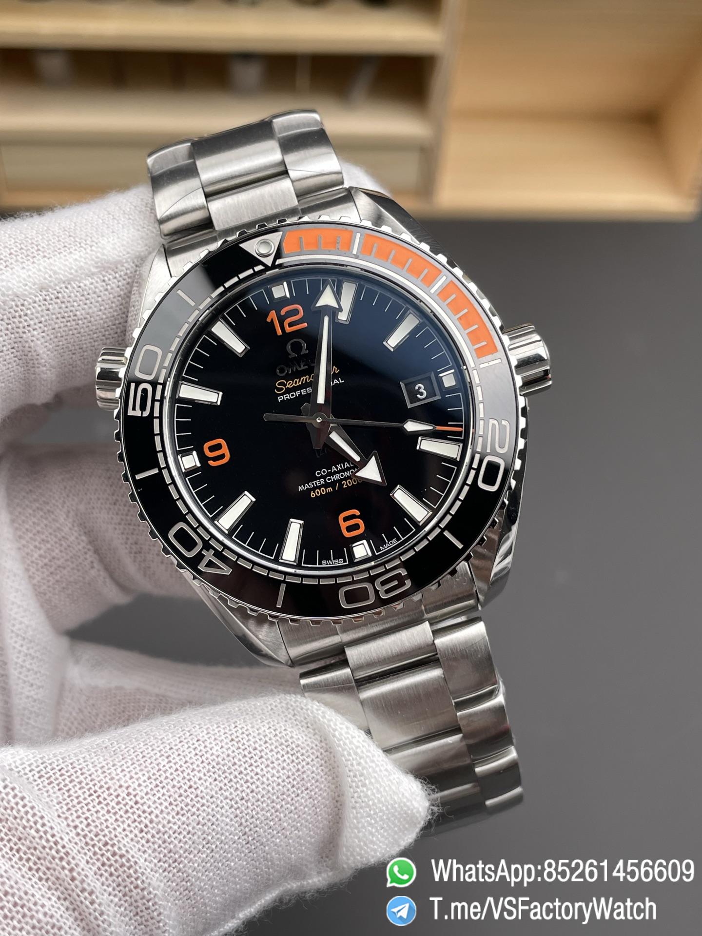 VSF Seamaster Planet Ocean 600m Black Dial Black Quarter Orange Index Ceramic Bezel 43.5mm Steel on Steel SuperClone 8900 Carliber 03 VSF Seamaster Planet Ocean 600m Black Dial Black Quarter Orange Index Ceramic Bezel 43.5mm Steel on Steel SuperClone 8900 Carliber 03