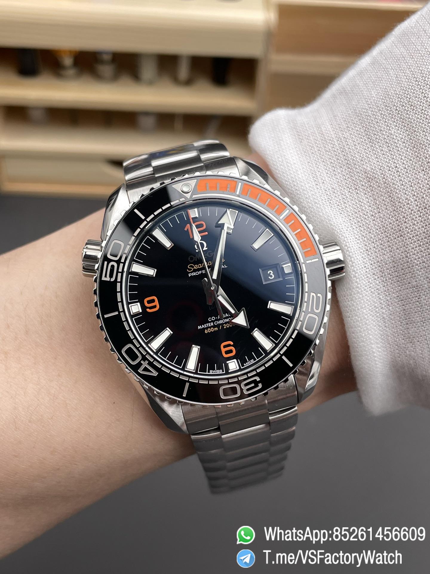 VSF Seamaster Planet Ocean 600m Black Dial Black Quarter Orange Index Ceramic Bezel 43.5mm Steel on Steel SuperClone 8900 Carliber 09 VSF Seamaster Planet Ocean 600m Black Dial Black Quarter Orange Index Ceramic Bezel 43.5mm Steel on Steel SuperClone 8900 Carliber 09