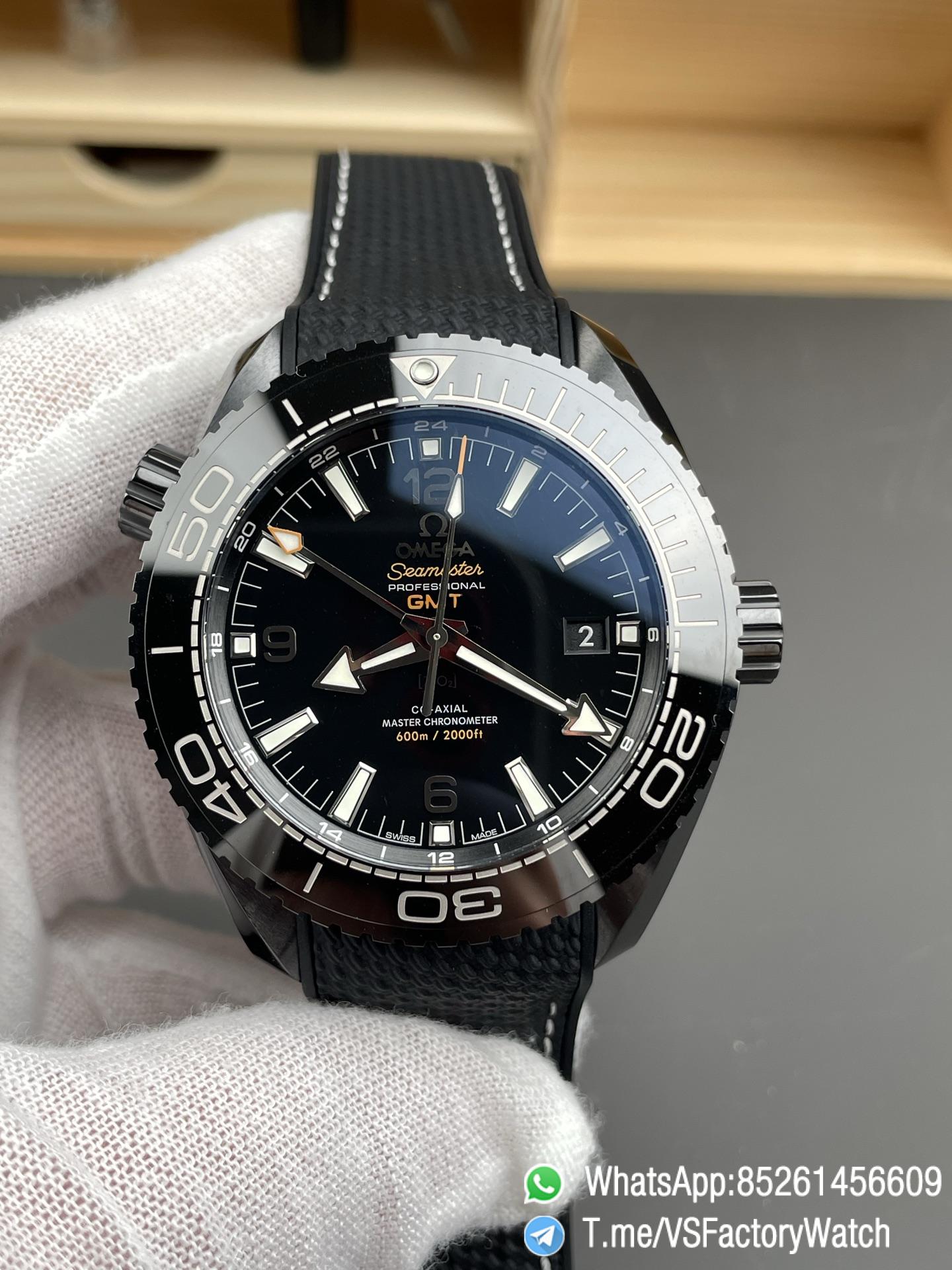 VSF Seamaster Planet Ocean 600m GMT Deep Black 45.5mm Ceramic Case Black Dial Black Nylon Strap Super Clone 8906 Carliber 01 VSF Seamaster Planet Ocean 600m GMT Deep Black 45.5mm Ceramic Case Black Dial Black Nylon Strap Super Clone 8906 Carliber 01
