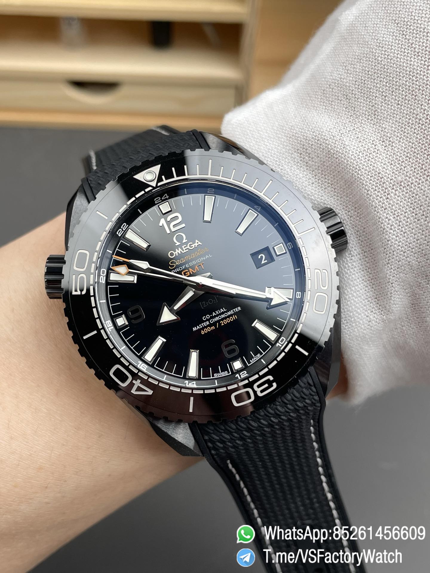 VSF Seamaster Planet Ocean 600m GMT Deep Black 45.5mm Ceramic Case Black Dial Black Nylon Strap Super Clone 8906 Carliber 09 VSF Seamaster Planet Ocean 600m GMT Deep Black 45.5mm Ceramic Case Black Dial Black Nylon Strap Super Clone 8906 Carliber 09