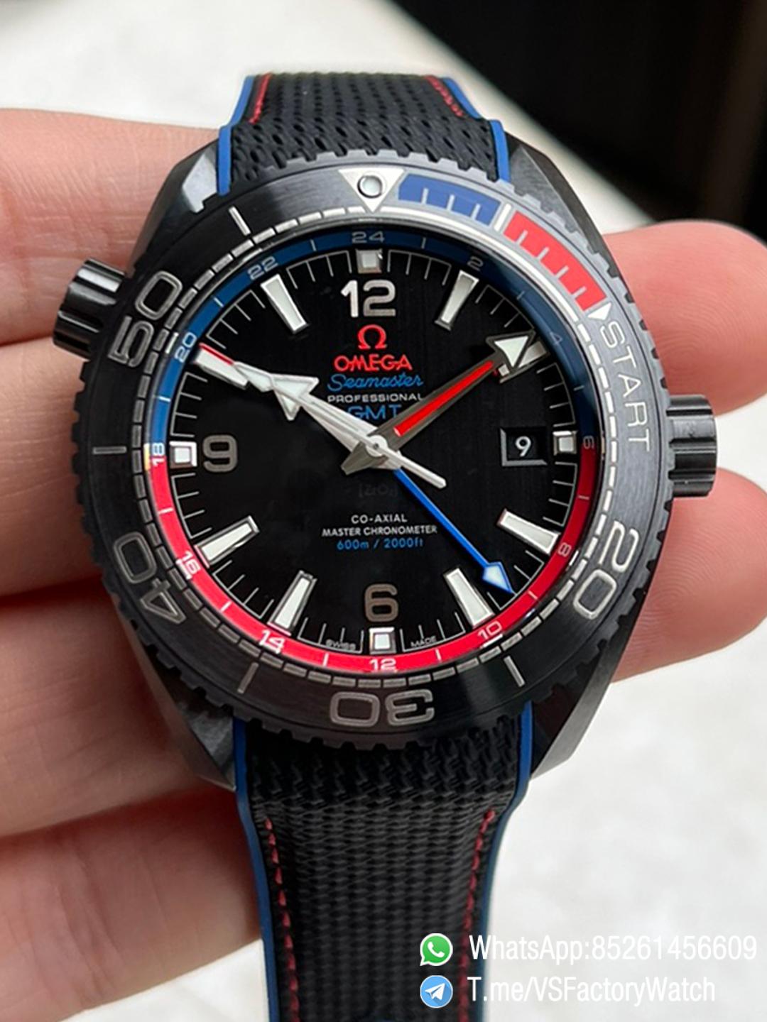 VSF Seamaster Planet Ocean 600m GMT ETNZ Deep Black Quarter Blue Red Index Bezel Ceramic Case Super Clone 8906 Carliber 000 VSF Seamaster Planet Ocean 600m GMT ETNZ Deep Black Quarter Blue Red Index Bezel Ceramic Case Super Clone 8906 Carliber 000