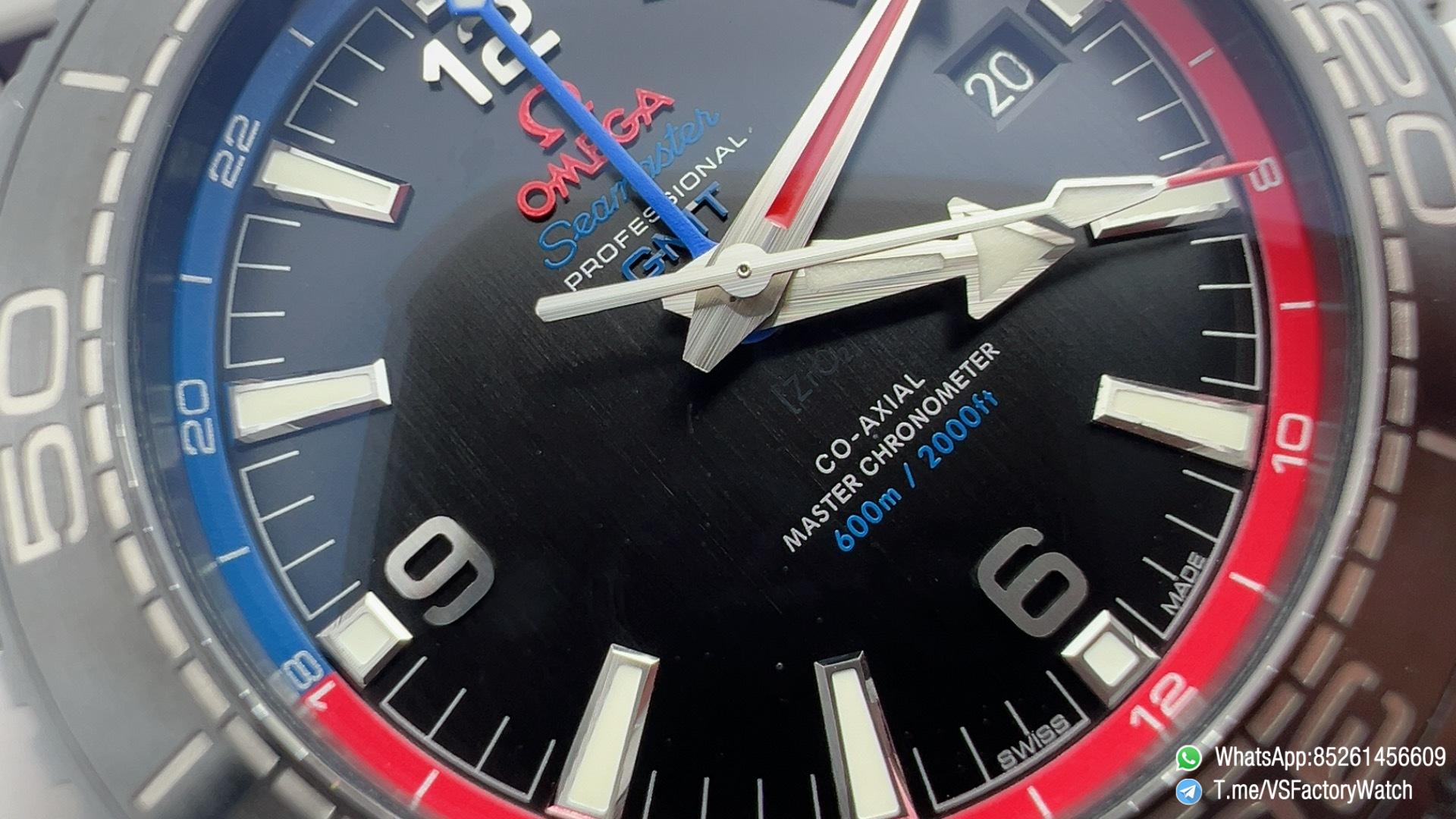 VSF Seamaster Planet Ocean 600m GMT ETNZ Deep Black Quarter Blue Red Index Bezel Ceramic Case Super Clone 8906 Carliber 03 VSF Seamaster Planet Ocean 600m GMT ETNZ Deep Black Quarter Blue Red Index Bezel Ceramic Case Super Clone 8906 Carliber 03
