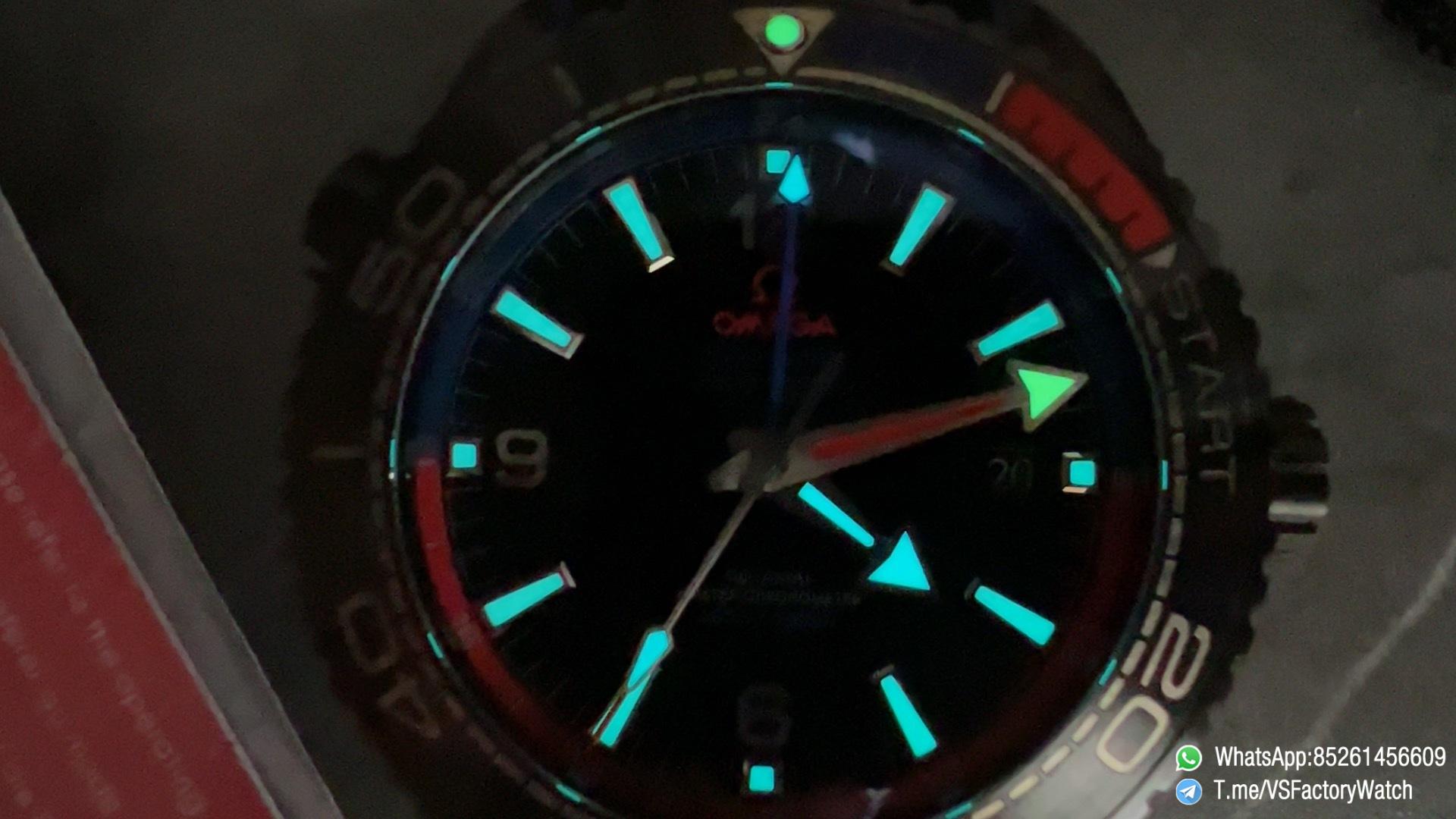 VSF Seamaster Planet Ocean 600m GMT ETNZ Deep Black Quarter Blue Red Index Bezel Ceramic Case Super Clone 8906 Carliber 09 VSF Seamaster Planet Ocean 600m GMT ETNZ Deep Black Quarter Blue Red Index Bezel Ceramic Case Super Clone 8906 Carliber 09