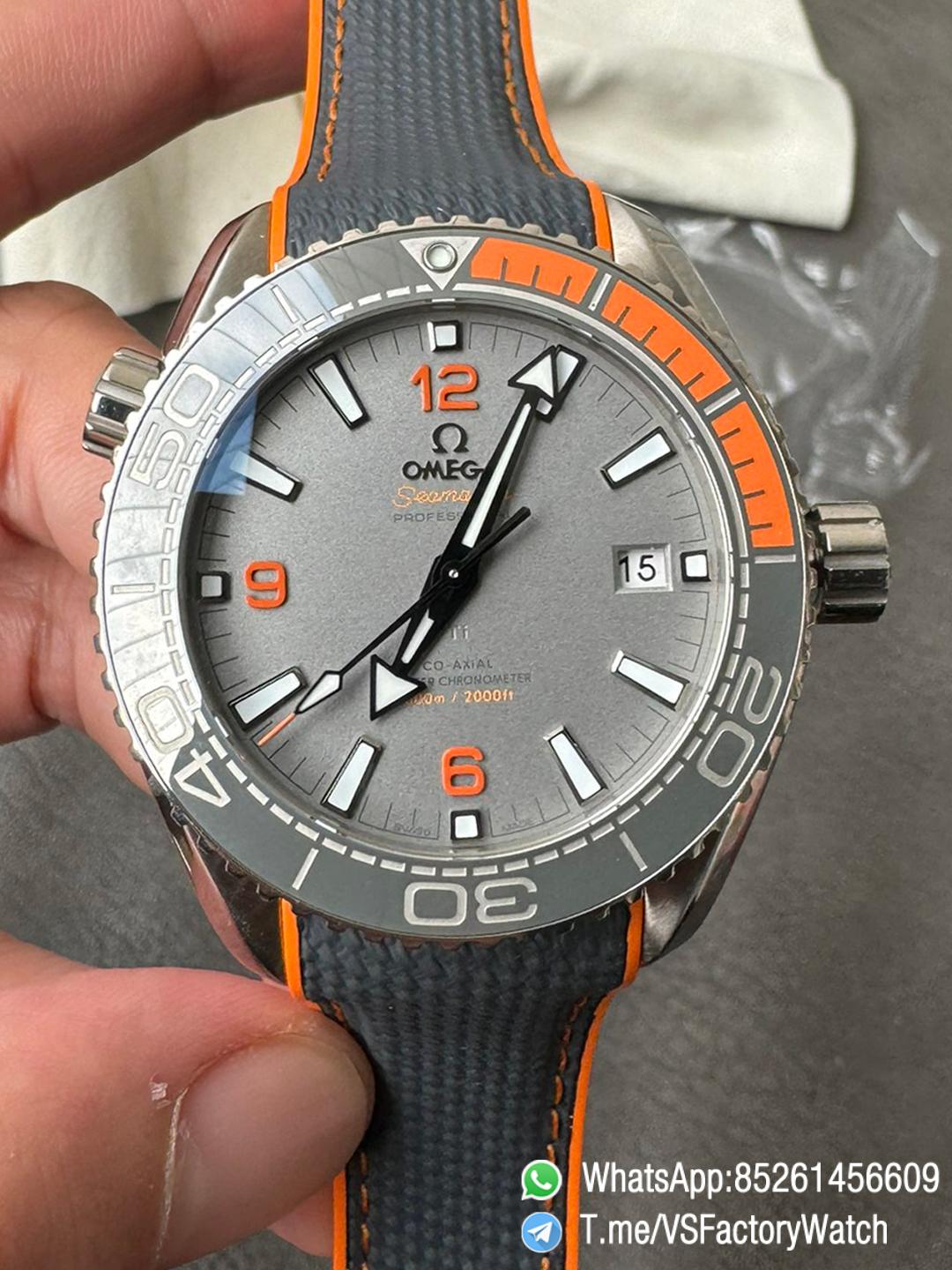 VSF Seamaster Planet Ocean 600m Grey Dial Quarter Orange Index Bezel 43.5mm Titanium Case on Rubber Strap SuperClone 8900 Carliber 00 VSF Seamaster Planet Ocean 600m Grey Dial Quarter Orange Index Bezel 43.5mm Titanium Case on Rubber Strap SuperClone 8900 Carliber 00