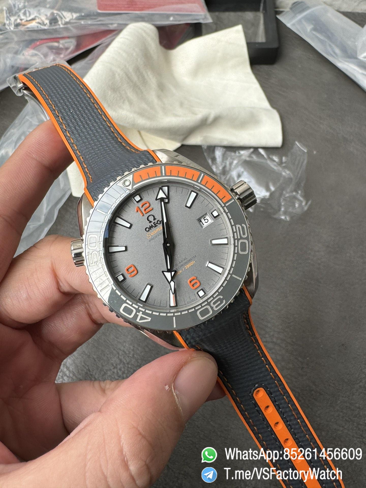VSF Seamaster Planet Ocean 600m Grey Dial Quarter Orange Index Bezel 43.5mm Titanium Case on Rubber Strap SuperClone 8900 Carliber 01 VSF Seamaster Planet Ocean 600m Grey Dial Quarter Orange Index Bezel 43.5mm Titanium Case on Rubber Strap SuperClone 8900 Carliber 01