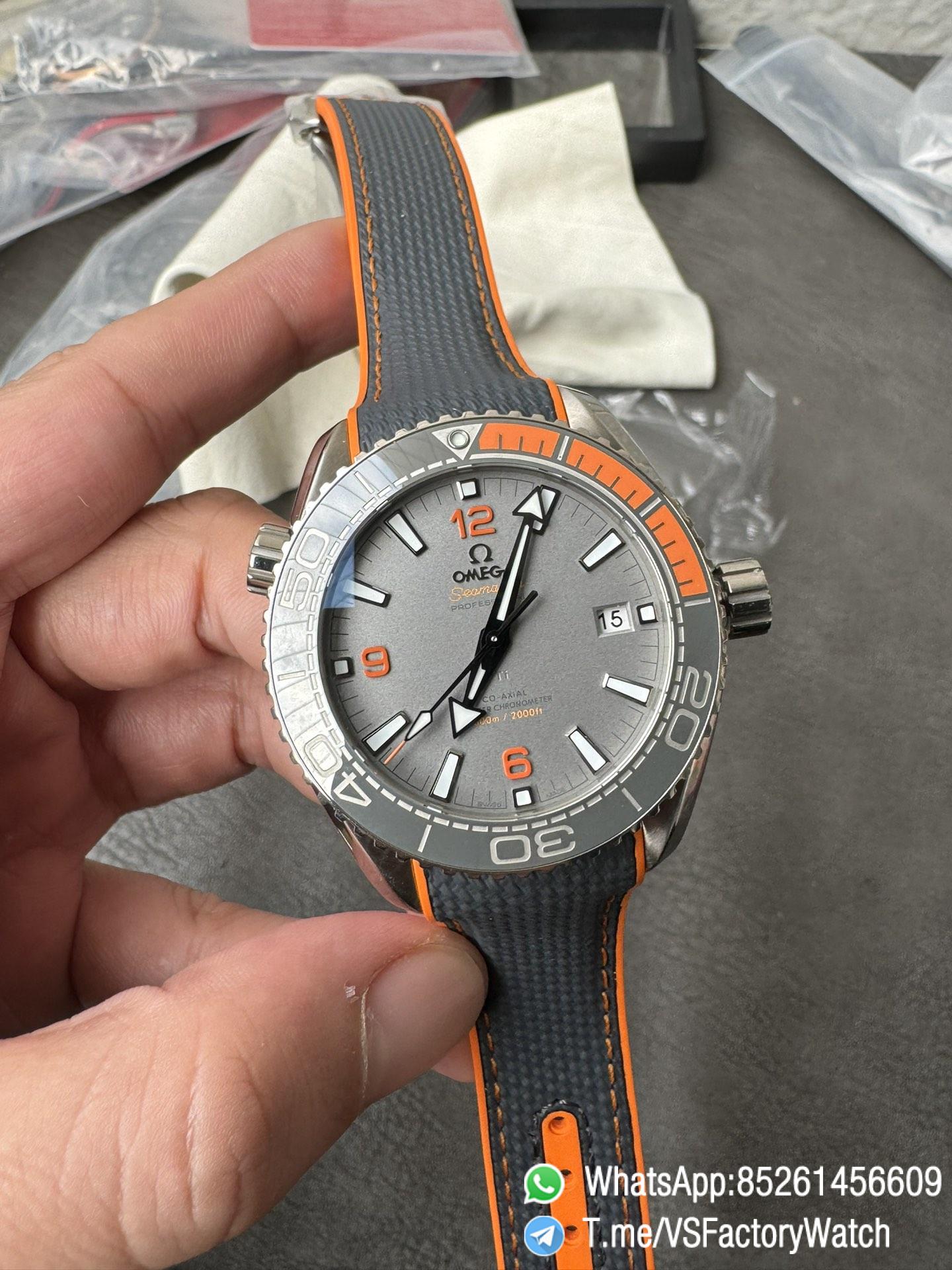 VSF Seamaster Planet Ocean 600m Grey Dial Quarter Orange Index Bezel 43.5mm Titanium Case on Rubber Strap SuperClone 8900 Carliber 02 VSF Seamaster Planet Ocean 600m Grey Dial Quarter Orange Index Bezel 43.5mm Titanium Case on Rubber Strap SuperClone 8900 Carliber 02