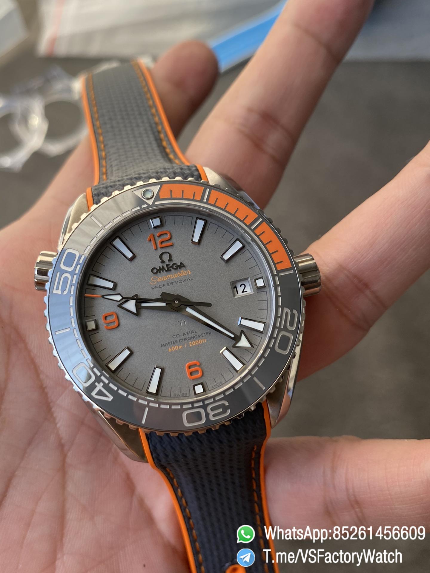 VSF Seamaster Planet Ocean 600m Grey Dial Quarter Orange Index Bezel 43.5mm Titanium Case on Rubber Strap SuperClone 8900 Carliber 03 VSF Seamaster Planet Ocean 600m Grey Dial Quarter Orange Index Bezel 43.5mm Titanium Case on Rubber Strap SuperClone 8900 Carliber 03