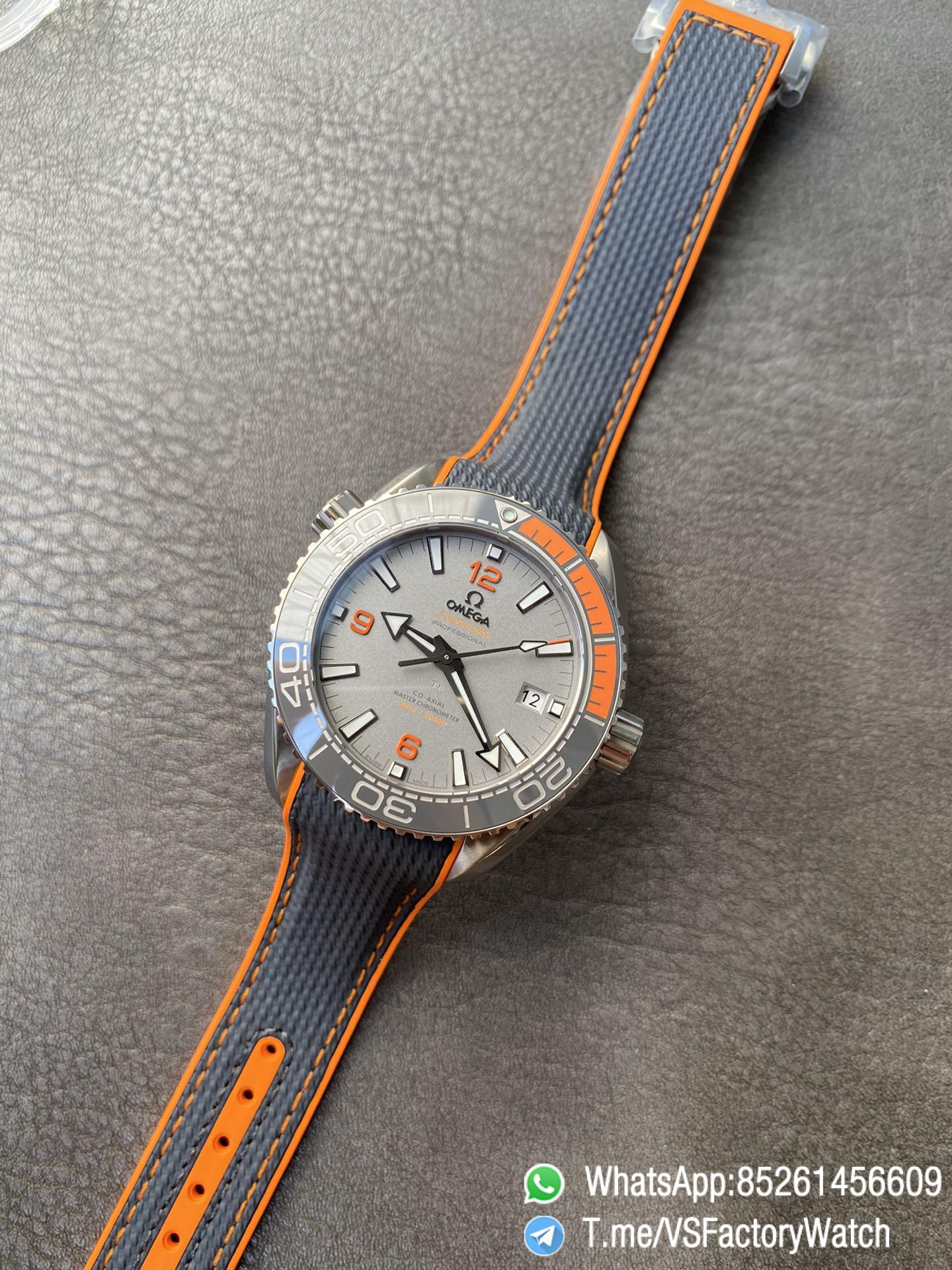 VSF Seamaster Planet Ocean 600m Grey Dial Quarter Orange Index Bezel 43.5mm Titanium Case on Rubber Strap SuperClone 8900 Carliber 11 VSF Seamaster Planet Ocean 600m Grey Dial Quarter Orange Index Bezel 43.5mm Titanium Case on Rubber Strap SuperClone 8900 Carliber 11