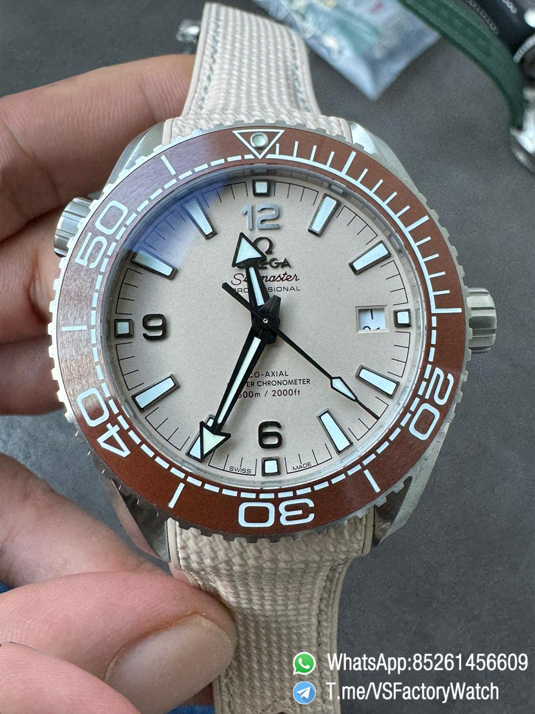 VSF Seamaster Planet Ocean 600m Linen Dial Brown Ceramic Bezel 43.5mm Brown Rubber Strap SuperClone 8900 Cabiber 000 VSF Seamaster Planet Ocean 600m Linen Dial Brown Ceramic Bezel 43.5mm Brown Rubber Strap SuperClone 8900 Cabiber 000