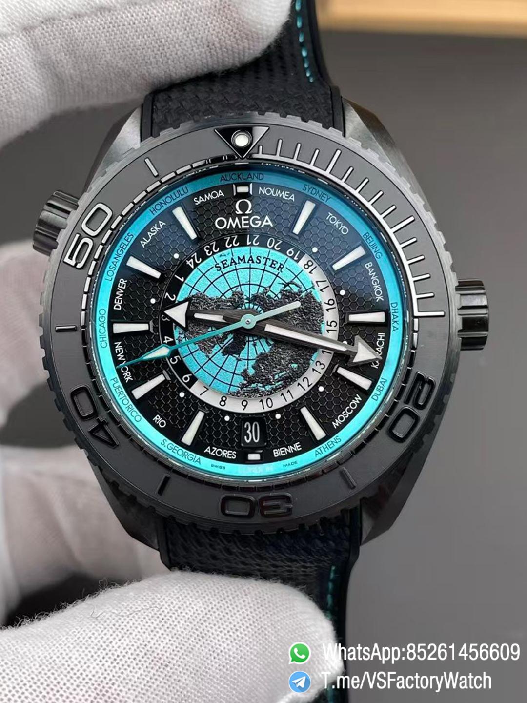 VSF Seamaster Planet Ocean 600m Worldtimer 45.5mm GMT Black Ceramic Case Black Blue Dial Super Clone 8938 Movement 000 VSF Seamaster Planet Ocean 600m Worldtimer 45.5mm GMT Black Ceramic Case Black Blue Dial Super Clone 8938 Movement 000