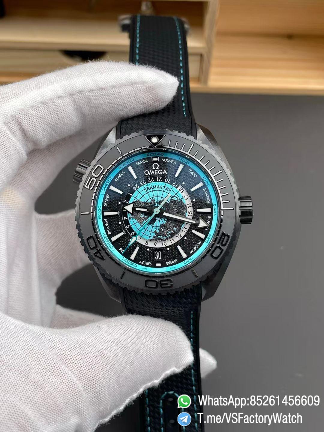 VSF Seamaster Planet Ocean 600m Worldtimer 45.5mm GMT Black Ceramic Case Black Blue Dial Super Clone 8938 Movement 01 VSF Seamaster Planet Ocean 600m Worldtimer 45.5mm GMT Black Ceramic Case Black Blue Dial Super Clone 8938 Movement 01