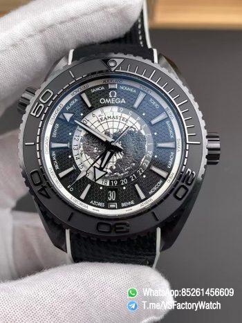 VSF Seamaster Planet Ocean 600m Worldtimer 45.5mm GMT Black Ceramic Case Black Dial Super Clone 8938 Movement 00