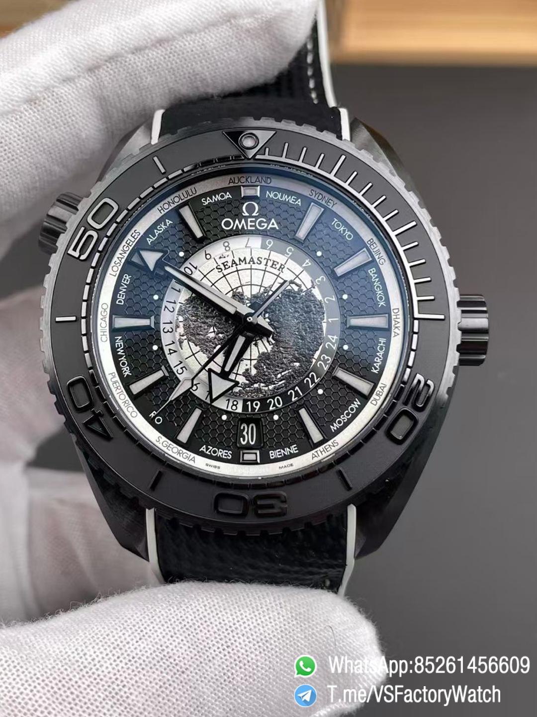 VSF Seamaster Planet Ocean 600m Worldtimer 45.5mm GMT Black Ceramic Case Black Dial Super Clone 8938 Movement 00 VSF Seamaster Planet Ocean 600m Worldtimer 45.5mm GMT Black Ceramic Case Black Dial Super Clone 8938 Movement 00