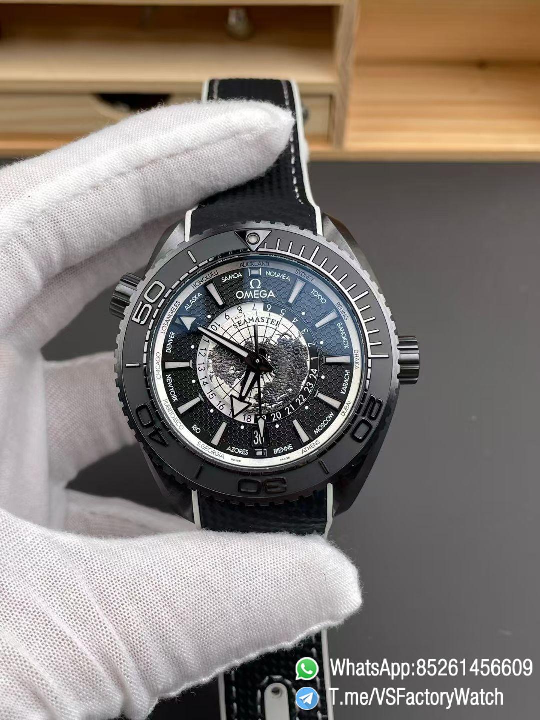 VSF Seamaster Planet Ocean 600m Worldtimer 45.5mm GMT Black Ceramic Case Black Dial Super Clone 8938 Movement 01 VSF Seamaster Planet Ocean 600m Worldtimer 45.5mm GMT Black Ceramic Case Black Dial Super Clone 8938 Movement 01