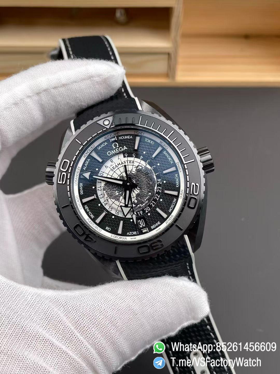 VSF Seamaster Planet Ocean 600m Worldtimer 45.5mm GMT Black Ceramic Case Black Dial Super Clone 8938 Movement 02 VSF Seamaster Planet Ocean 600m Worldtimer 45.5mm GMT Black Ceramic Case Black Dial Super Clone 8938 Movement 02